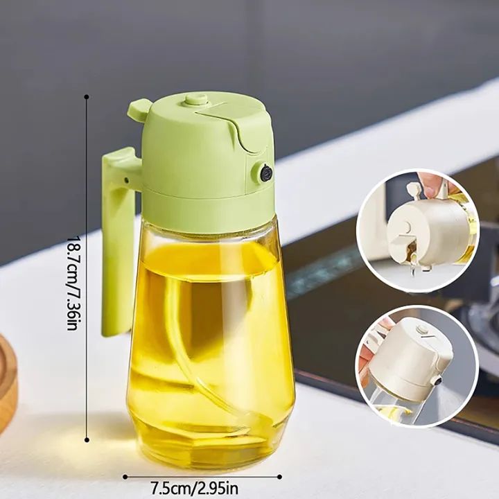 2in1 Oil Sprayer Glass Bottle For Cooking