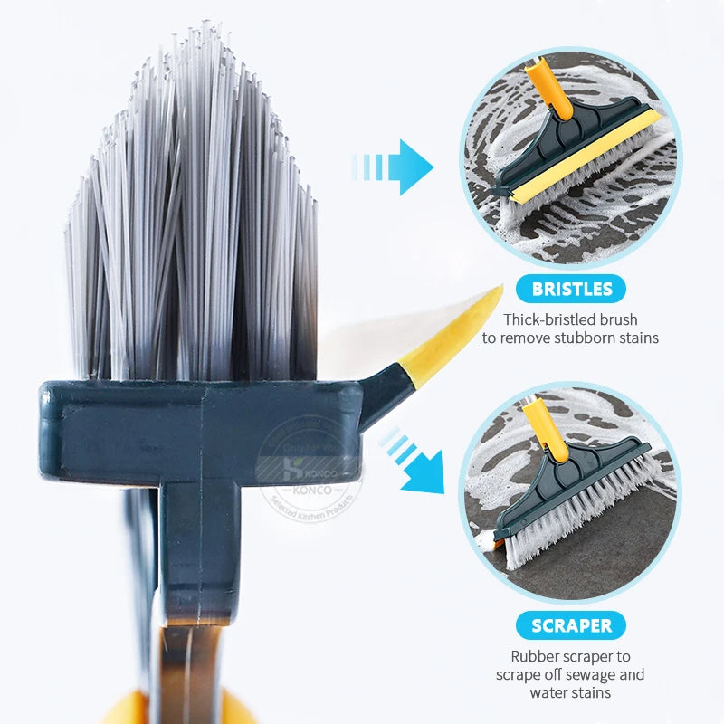 2 In 1 Cleaning Brush Long Handle Removable Wiper Magic Broom Brush