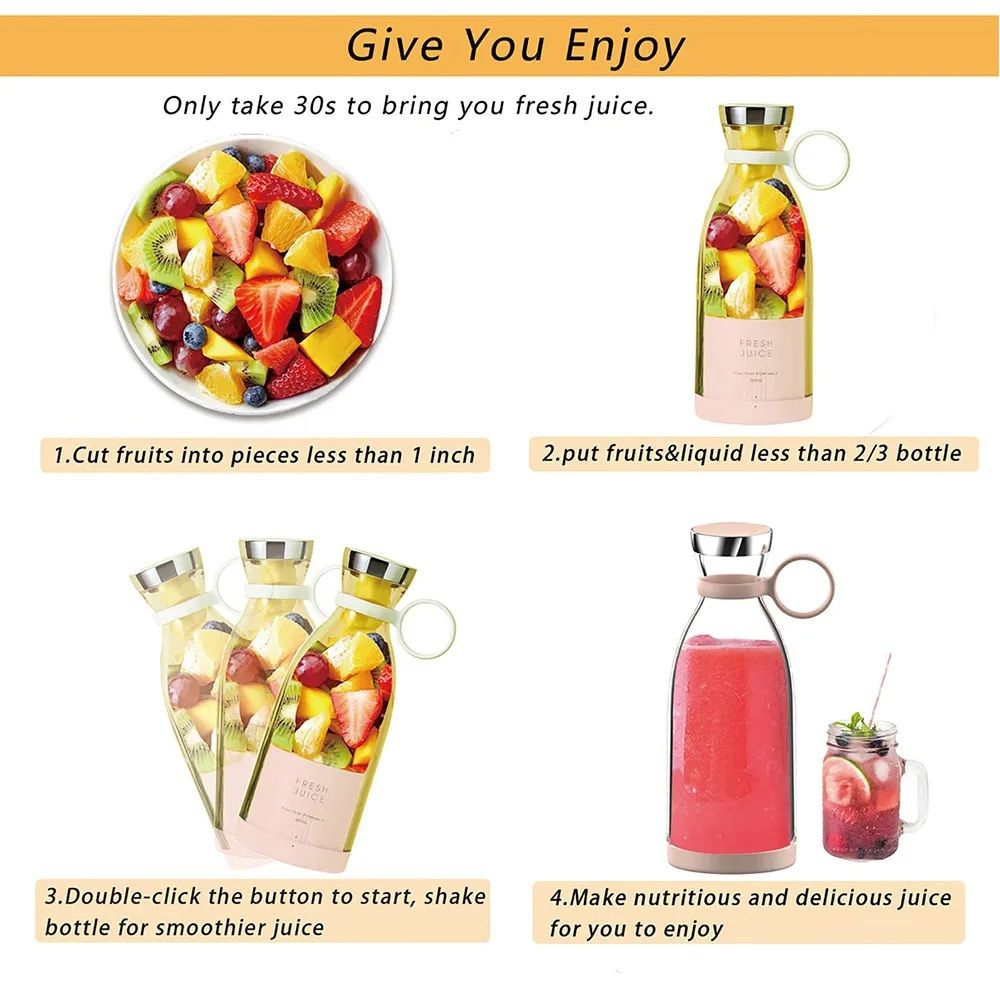 Portable and Electric Blender Bottle Juicer