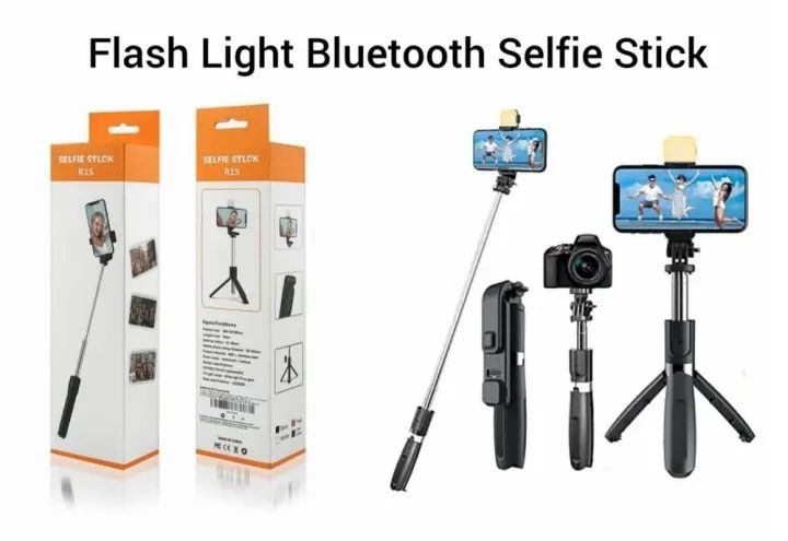 R1s Bluetooth Selfie Sticks with Remote and Selfie Light 3-in-1