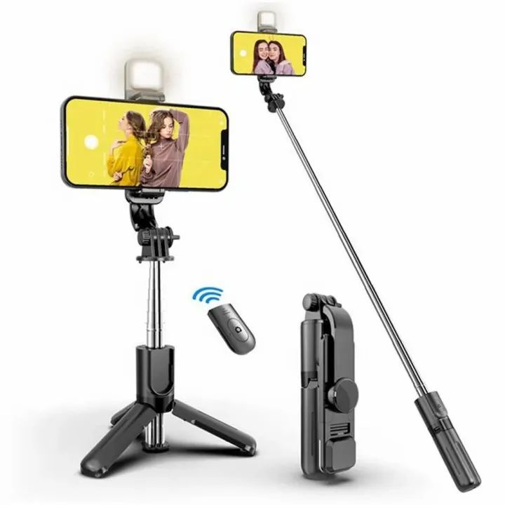 R1s Bluetooth Selfie Sticks with Remote and Selfie Light 3-in-1